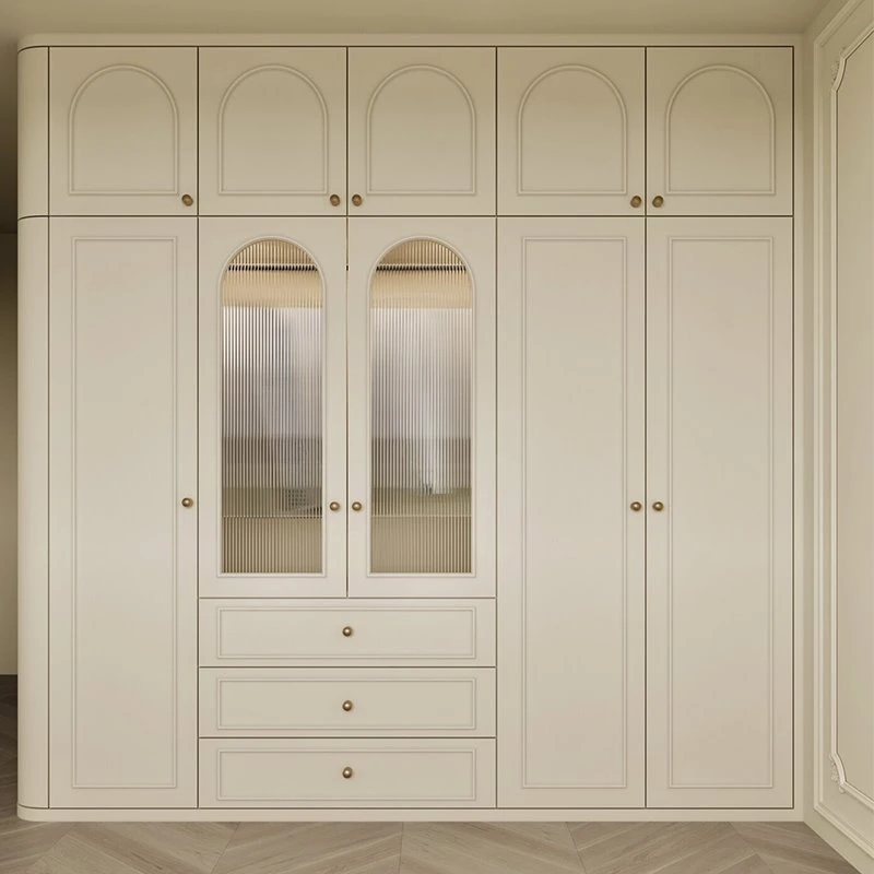 Cream Arched Panel Full Height Wardrobe